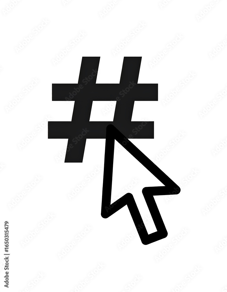Obraz premium Clickable hashtag icon