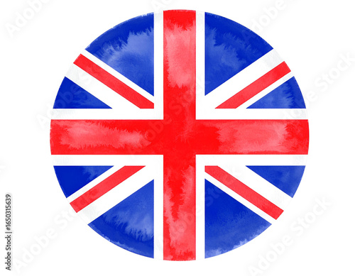 Round Great Britain flag icon 
