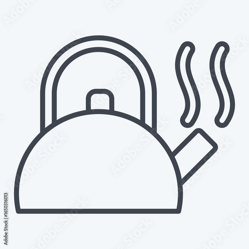 Icon Kettle. related to Kitchen Utensils symbol. line style. design editable