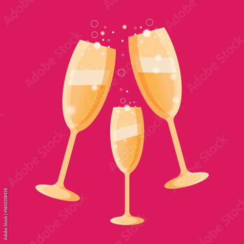 Champagne draw in cute flat illustration concept in the style for templete illustration in the vector .