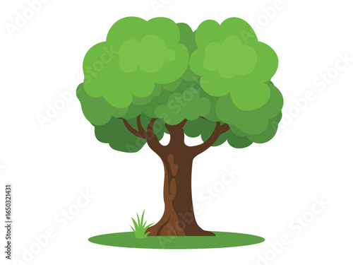 Big tree with green leaves illustration