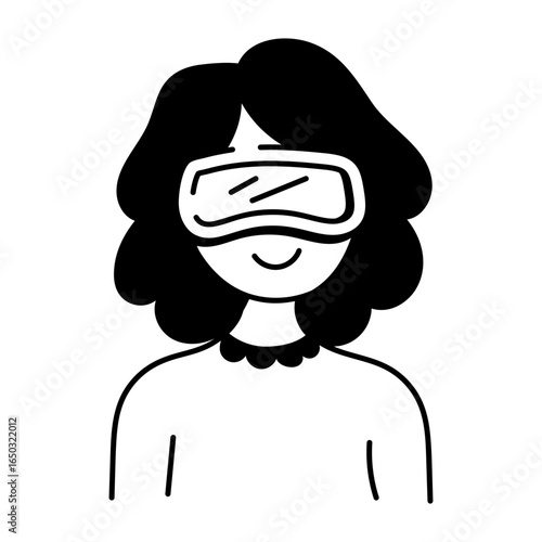 A sketchy style icon showing vr technology

