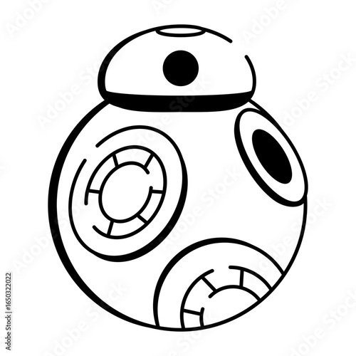 Hand drawn style icon depicting droid robot assistant
