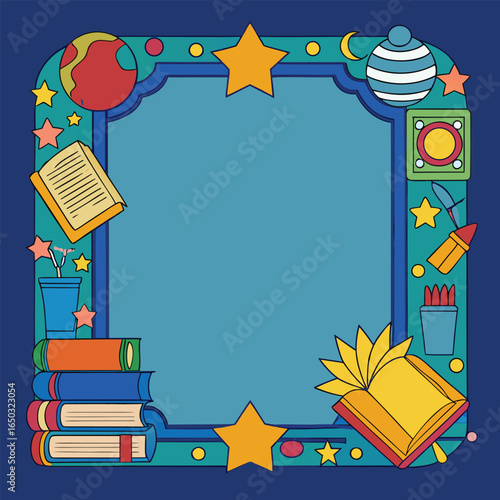 Educational or Entertainment Books Frame or Border 