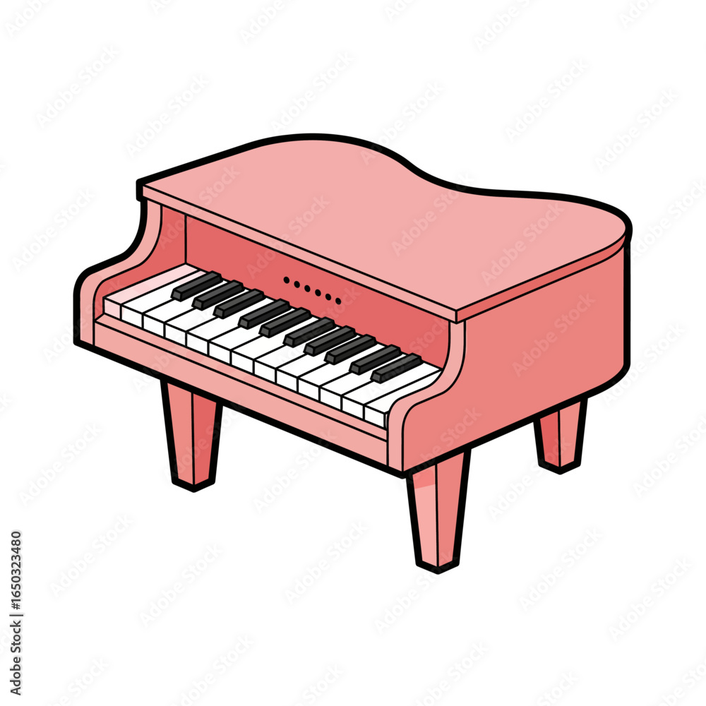 Cute Pink Toy Grand Piano Vector illustration Cute Pink Toy Grand Piano Vector illustration