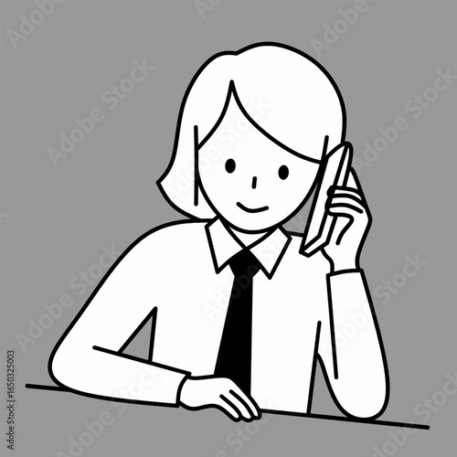 Cartoon vector illustration of a businessman in a suit and tie with a smile on his face