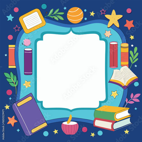 Educational or Entertainment Books Frame or Border 