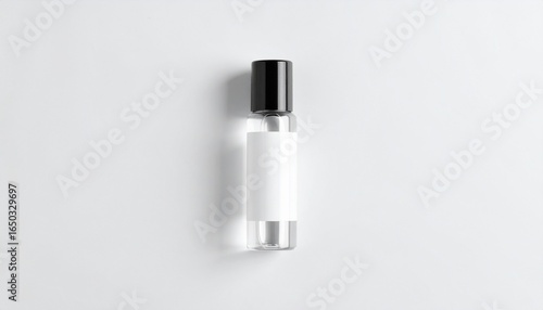 Minimalist perfume roller bottle mockup for branding design in elegant style against clean white backdrop