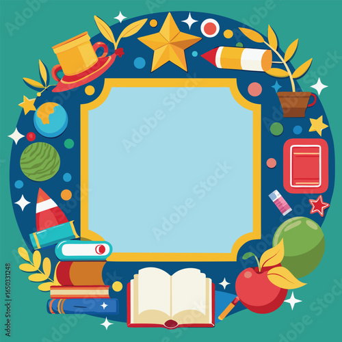 Educational or Entertainment Books Frame or Border 