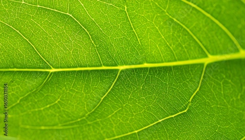 Close-up of a vibrant green leaf vein