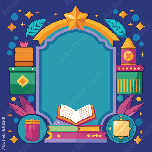 Educational or Entertainment Books Frame or Border 
