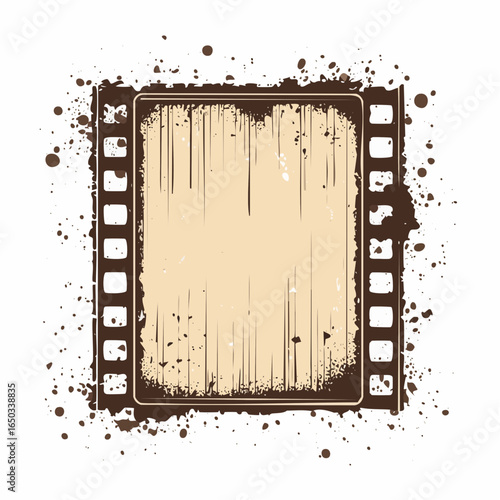 Damaged film strip effect with high detail and authentic aging marks