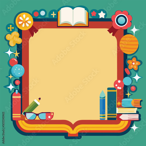 Educational or Entertainment Books Frame or Border 