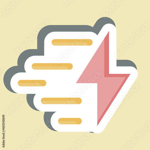 Sticker Fast Charging. related to Charging symbol. design editable