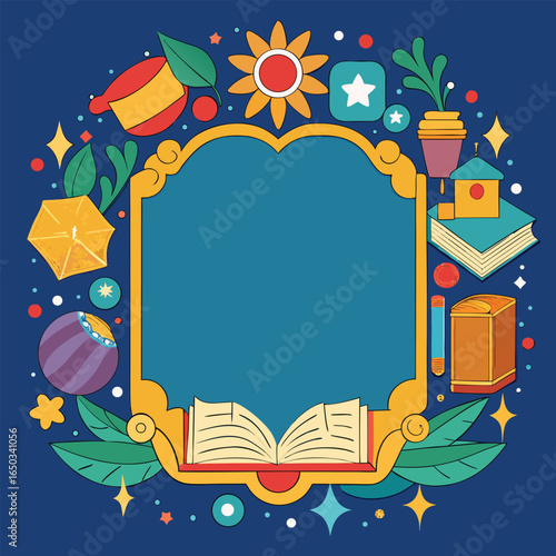 Educational or Entertainment Books Frame or Border 