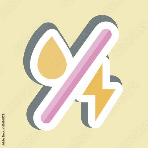 Sticker Hydro. related to Charging symbol. design editable