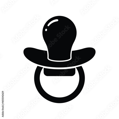 Baby pacifier icon vector illustration soothing nipple infant soother child comfort newborn care