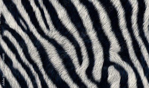 Realistic zebra striped pattern fur