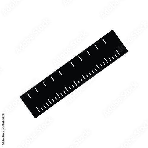 Black ruler illustration measuring tool precision instrument engineering graphic isolated vector