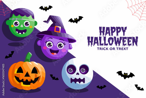 Celebrate Halloween with Spooky Friends and Delicious Treats on a Magical Moonlight Night an Invitation to a Festive Party Full of Tricks and Frights