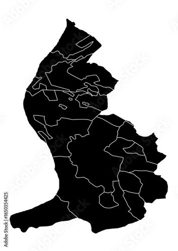 Liechtenstein Map Black Detail Edition – High-Detail Vector Artwork for Geography, Study, and Wall Art