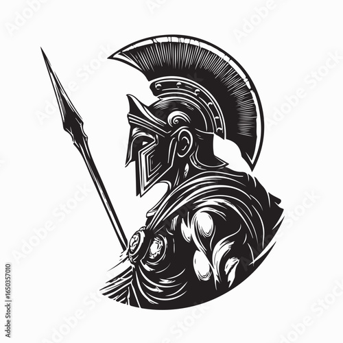 Εκτύπωση καμβά Themistocles Ancient Greek Warrior Leader Vector Illustration on white backgroun