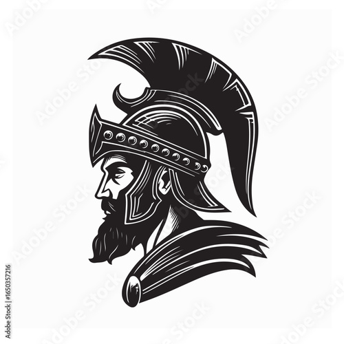 Εκτύπωση καμβά Themistocles Ancient Greek Warrior Leader Vector Illustration on white backgroun