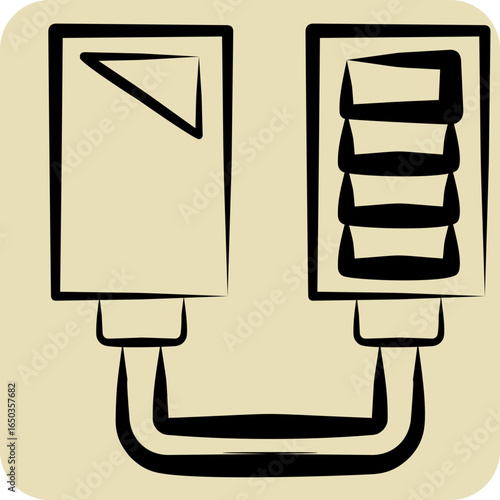 Icon Solar Power Charger. related to Charging symbol. hand drawn style. design editable