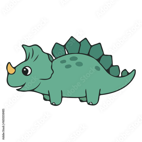 Cute and Adorable Cartoon Dinosaur Icon and Sticker, Cute dinosaur design, Prehistoric dinosaur