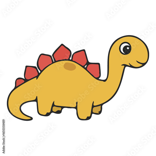 Cute and Adorable Cartoon Dinosaur Icon and Sticker, Cute dinosaur design, Prehistoric dinosaur