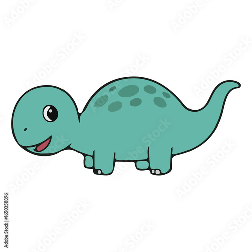 Cute and Adorable Cartoon Dinosaur Icon and Sticker, Cute dinosaur design, Prehistoric dinosaur