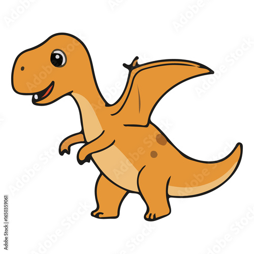 Cute and Adorable Cartoon Dinosaur Icon and Sticker, Cute dinosaur design, Prehistoric dinosaur