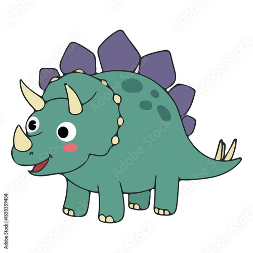 Cute and Adorable Cartoon Dinosaur Icon and Sticker, Cute dinosaur design, Prehistoric dinosaur
