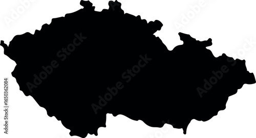 Photos Black silhouette icon of former Czechoslovakia map outline, simple flat vector s