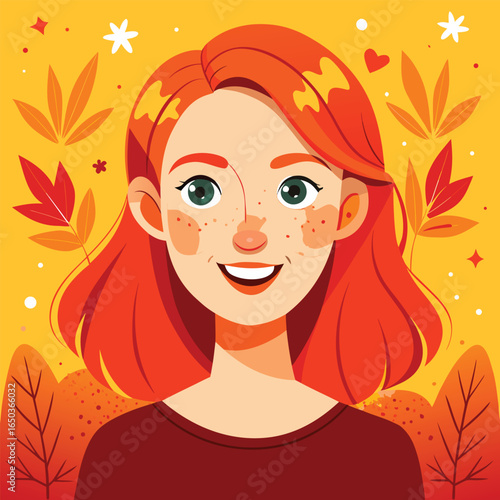 National Redhead Day Celebration – Beautiful Red Hair Woman Portrait
