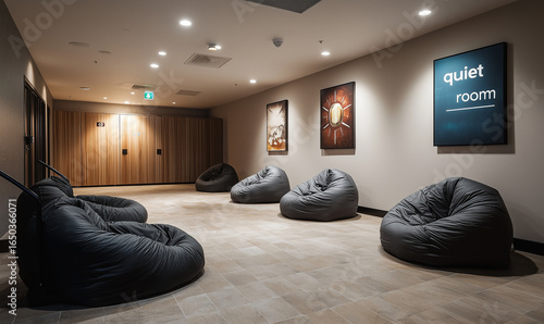 Quiet room for neurodiverse employees modern office relaxation space indoor contemporary design