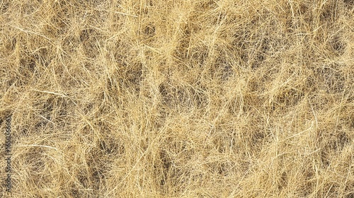A close up photo shows the intricate texture of dry, golden straw creating a natural and organic pattern.