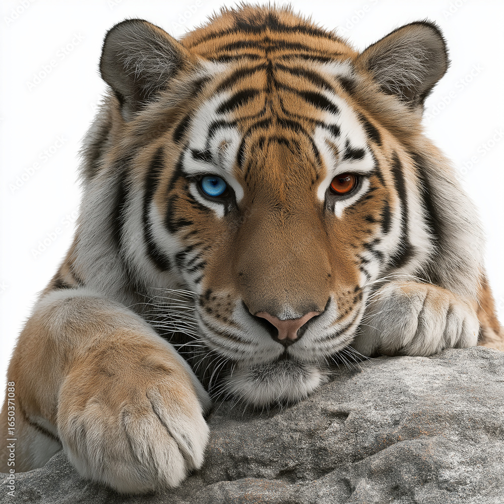 Naklejka premium white bengal tiger. Generative AI