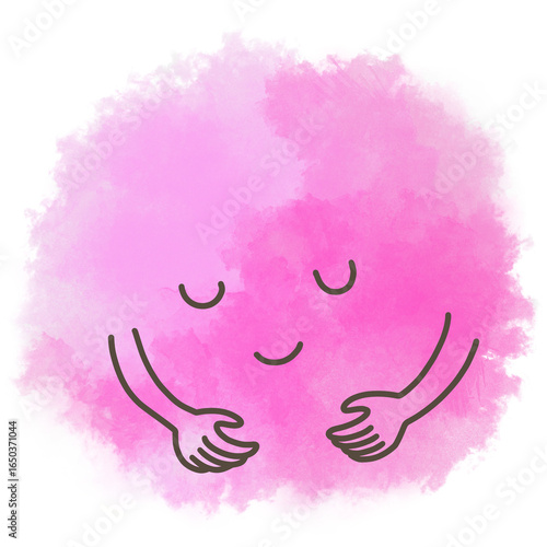 手書きのかわいい水彩タッチの感情素材安心