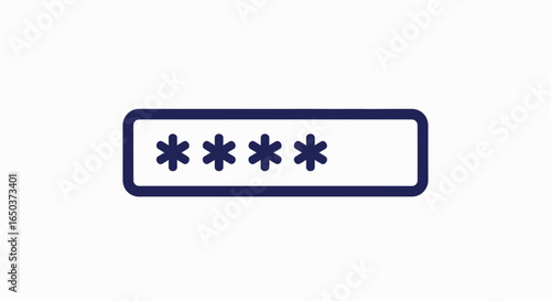 A password input field with four asterisks hiding the secret characters for security and authentication.