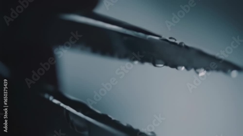 Water Droplets on Feather: Macro Close-Up of Nature's Delicate Beauty