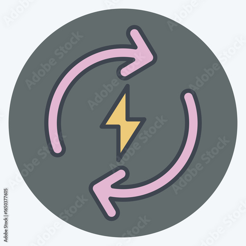 Icon Recharge. related to Charging symbol. color mate style. design editable