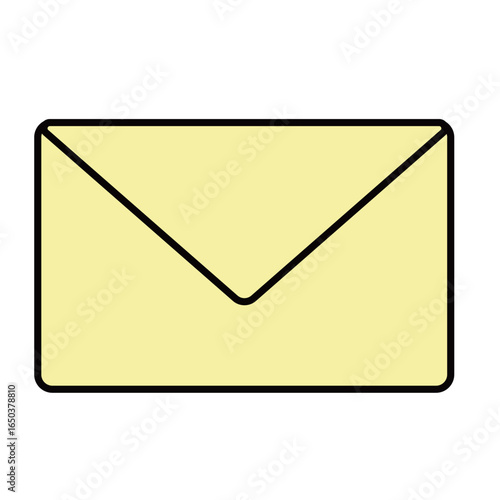 メール　アイコン　シンプル　黄色
