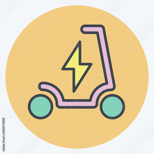 Icon Transport. related to Charging symbol. color mate style. design editable