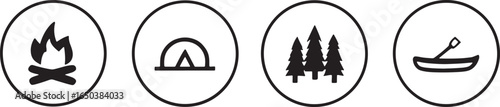 Camping and Outdoor Recreation Icons