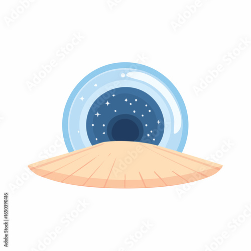 Flat minimalist vector icon of a human colony dome on Mars, symbolizing future space settlement and exploration.