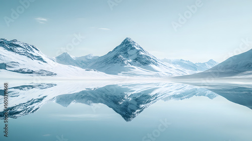 Wallpaper Mural Snow-Capped Mountain Reflected in Calm Water Torontodigital.ca