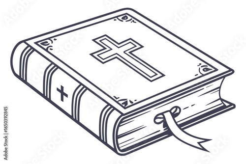 Spiritual Book with Cross Symbol