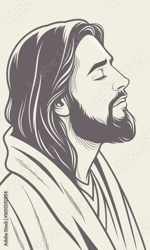 close up vector portrait of jesus christ long.svg