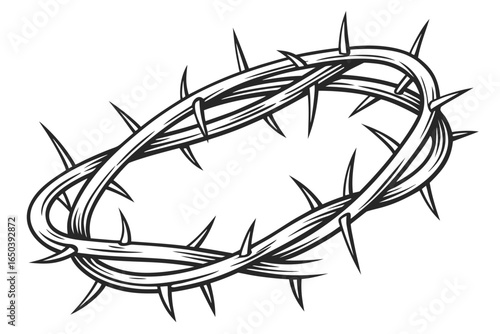 vector illustration of a sketch of thorn